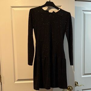 Michael Kors Chic Black Long Sleeve Dress. Size M